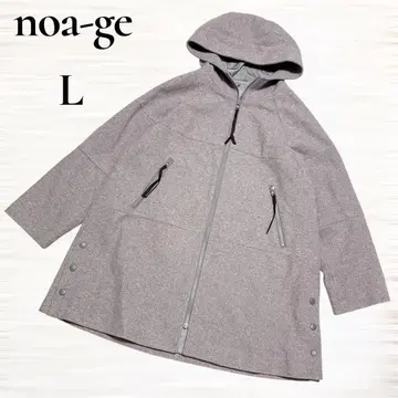 [ noa-ge ] 후드 부착 모즈 코트 지퍼 포켓 라이트 퍼플