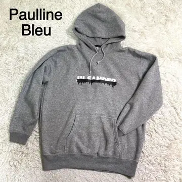 Paulline Bleu 그레이 프린트 디자인 풀오버 후드티