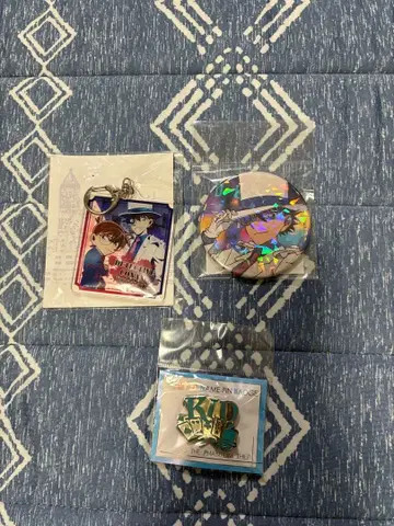 [미개봉 새상품] 괴도 키드 키링 캔뱃지 핀 배지 세트 명탐정 코난