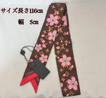 꽃무늬 스카프 116cm 브라운/레드