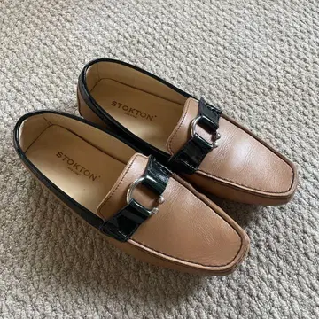 STOKTON 이탈리아제 카멜 가죽 로퍼 드라이빙 슈즈