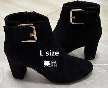 블랙 스웨이드 느낌 여성용 숏부츠 L size 새상품급