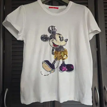 미키마우스 스팽글 T셔츠 화이트, 셀렉샵 제품
