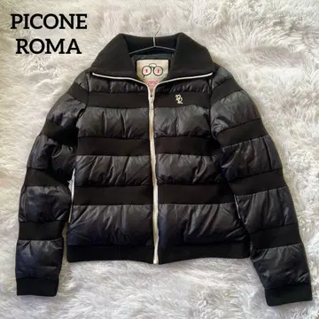 PICONE ROMA 다운 90% 리브 니트 절개 자켓 40 다크 네이비