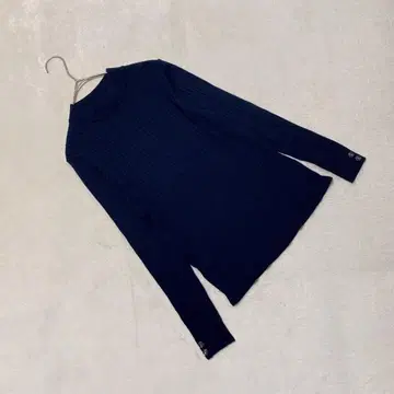 OA2719 [에니시스] 리브 니트 [2] 네이비 모크넥 긴팔