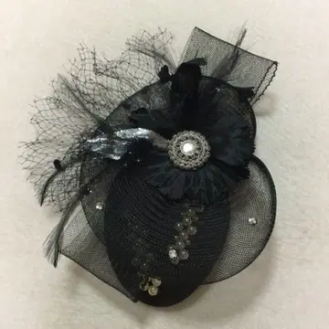 칵테일 햇 블랙 헤어 액세서리 넷 장식