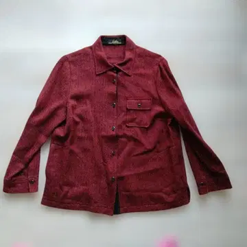 Leilian 버건디 헤링본 자켓 13+