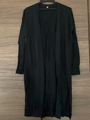 유니클로 울, 실크 혼방 롱 가디건 M 블랙 새상품