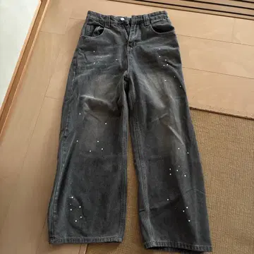 그레이 와이드 데님 팬츠