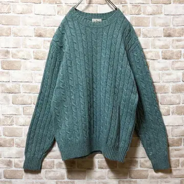 L.L.Bean 니트 스웨터 해외 모델 그린 80% 라무스 울