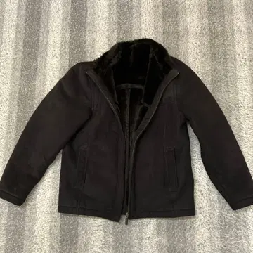 블랙 스웨이드풍 자켓