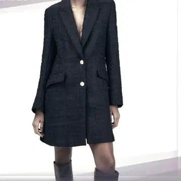 ZARA 트위드 롱 자켓