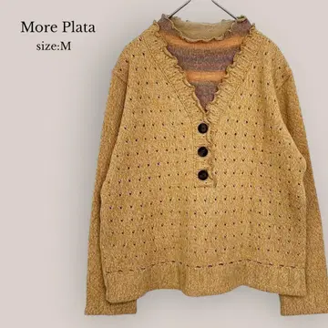 More Plata 도킹 니트 레이어드 스타일 하이넥 일본제