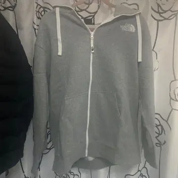 THE NORTH FACE 그레이 후드 부착 후드티 XL