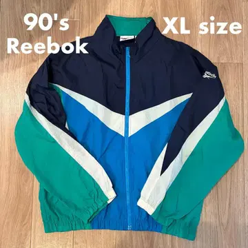 90s Reebok 나일론 자켓 XL 블루 그린