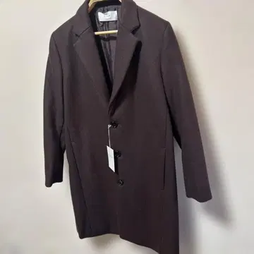 택 포함 미사용 새상품 리드롬 다크 와인 싱글 블레스 멜톤 체스터 코트