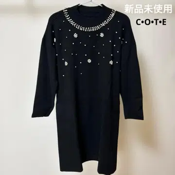 [ 미사용 새상품 ] C O T E 니트 원피스 블랙 긴팔
