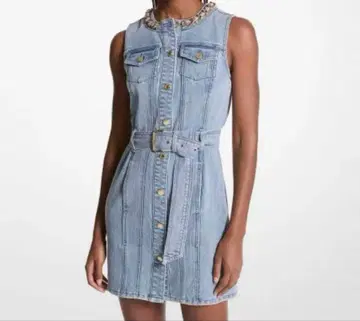 Michael Michael Kors 체인 장식 데님 드레스