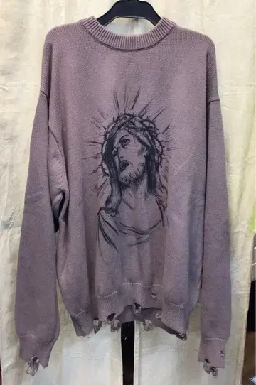 SOMEIT 빈티지 가공 니트 등나무색 사이즈 불명 오버 사이즈