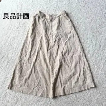 무인양품 코듀로이 롱 스커트 XL 베이지 빅 사이즈 미사용급