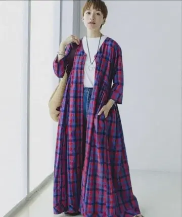 studio CLIP 체크 맥시 원피스 타카야마 미야코 씨 콜라보