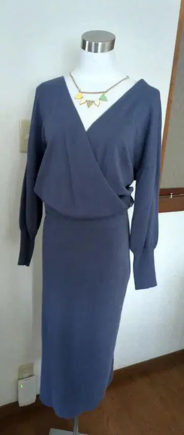 [ 해시 아쉬 ] 랩 디자인 니트 원피스