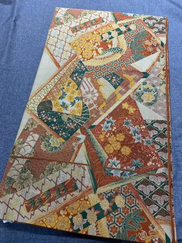 후쿠로 오비 미품 학 순수 실크 실크