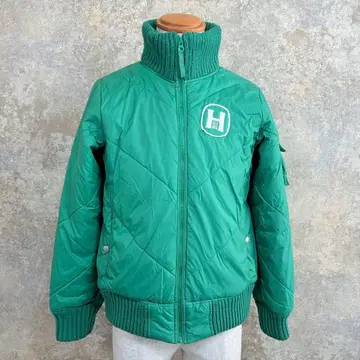 에이스 토끼 충전솜 블루종 H 와펜 그린 자켓 그린 리브 옷깃