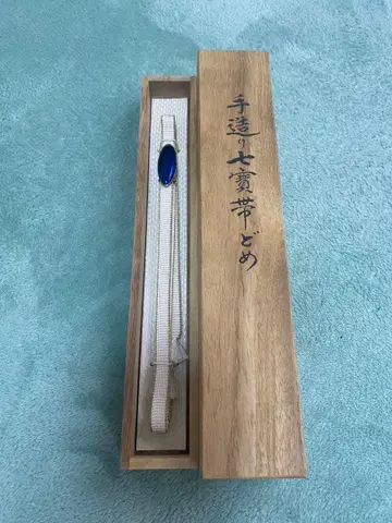 칠보 오비 잠금 깊은 파랑 나무 상자형