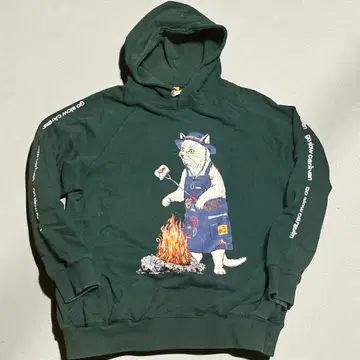 goslowcaravan 후드티 고양이 다크 그린 XL 사이즈 5