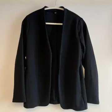 UNIQLO 스트레치 더블 페이스 노카라 자켓 블랙 S 사이즈