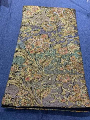 순수 실크 실크 새상품급 오비 후쿠로 오비 부클레 초목 염색