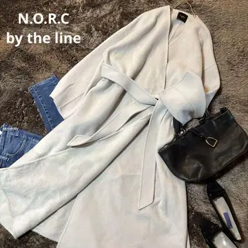 노크 울 리버 코트 노카라 벨트 베이지 롱