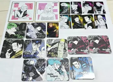 주술회전 전시회 색지 컬렉션 금박 클리어 카드 아트 코스터