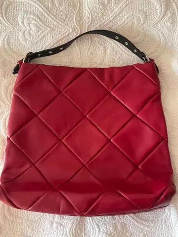 watanabe 타마미 와타나베 빨간색 천연 가죽 숄더백