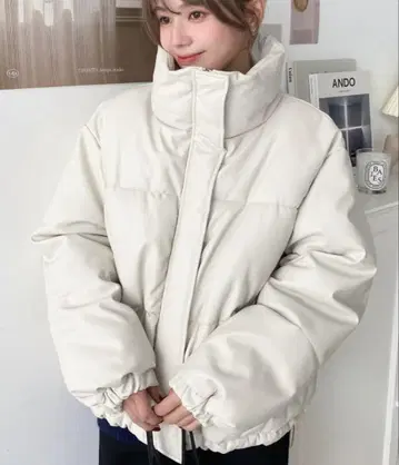 다운 아이보리 화이트 다운 자켓 블루종