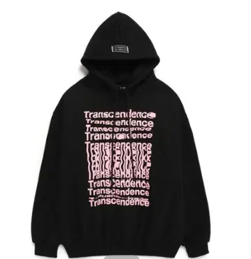 ILLEDIT 블랙 후드 부착 후드티 핑크 프린트