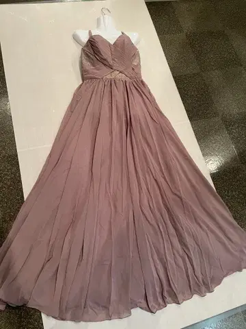 JJs HOUSE 새상품 연주회 파티 무대 옅은 퍼플 레이스 쉬폰 / 롱