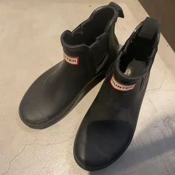 HUNTER 블랙 숏 레인부츠