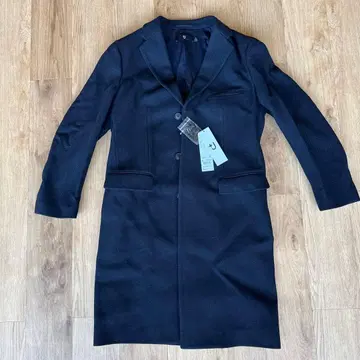 블랙 울 혼방 체스터 코트