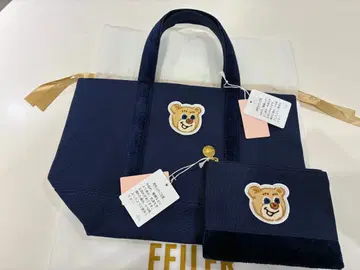 페이러 올드 테디 와펜 토트백 네이비 소 / 와펜 파우치 새상품