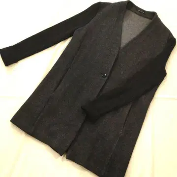 TRANS WORK 그레이 노카라 울 코트 38