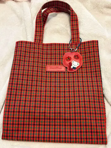 familiar 패밀리어 체크 무늬 토트백 키링 포함