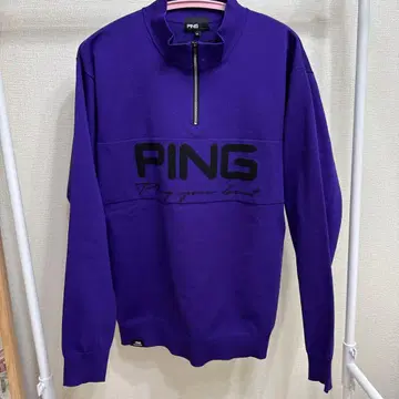 새상품급 PING 핑 퍼플 지퍼 스웨터 니트 LL 하프 지퍼