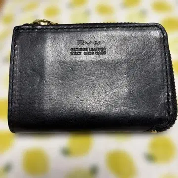 Rye 천연 가죽 컴팩트 이단 접이식 지갑 블랙