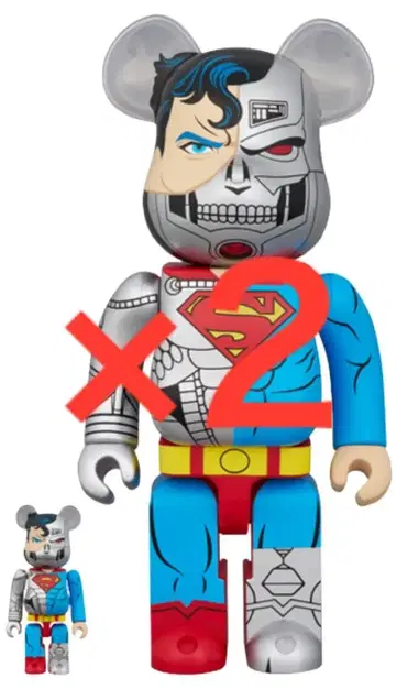 x 2 be@rbrick CYBORG SUPERMAN 100%&400%