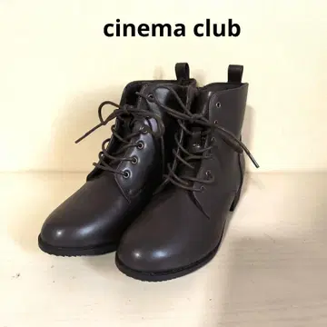 [ 미사용 ] cinema club 다크 브라운 레이스업 부츠 M