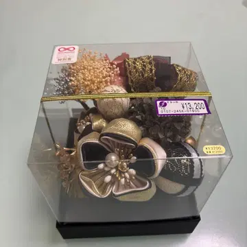 일본 의류 머리 장식 꽃 장식 골드 블랙