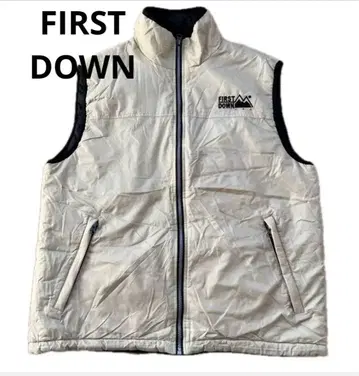 퍼스트다운 새상품급 충전솜 로고 베스트 LL 베이지