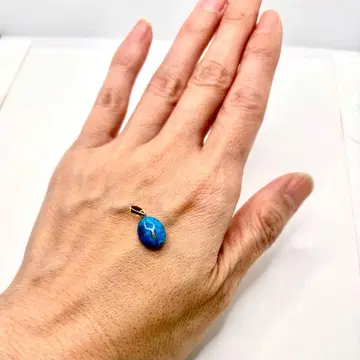 파란색 타원형 금도금 참